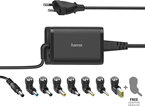 Hama | PC Cargador Universal portátil 45 (Cargador con 8 Adapt. de 15-19V/45W Compatible con Portátiles con Potencia de Carga de hasta 45W)