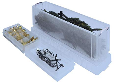 Weihnachts-Set! REALLY USEFUL BOX 77 Liter - 1201 x 270 x 355mm (ideal für Weihnachtsbäume) + Einsatz für Weihnachtskugeln + Einsatz für Lichterketten