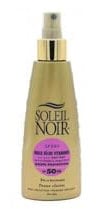 Soleil Noir - Huile Sèche Vitaminée SPF50 Haute Protection Solaire UVA et UVB - Peaux Claires - Vitamines et Huiles Nobles - Fabrication Française - Flacon Pompe, 150 ml