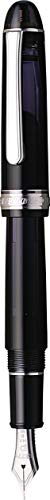 PLATINUM Japanese Fountain Pen #3776 Century Rhodium Black Diamond SF/Black/0.30-036 mm/Handmade/14K Gold Nib with Gift Box/Fountain Pen