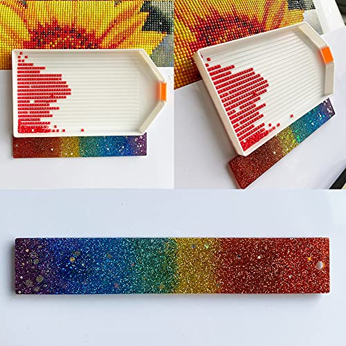 DPXWCCH Diamant Malerei Werkzeug Harz Cover Minder zum Halten Bohren Tablett und Bohren Stift, Luftzug Tisch Tablett-Minder Drill Saver (Rainbow)