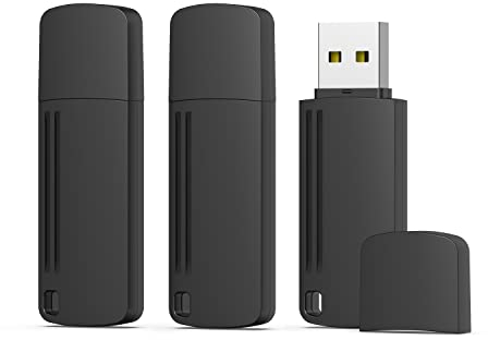KEXIN USB Stick 32GB 3 Stück USB 2.0 Speicherstick mit Cap Datenspeicher für PC, Tablet, TV, Auto, Lautsprecher Schwarz