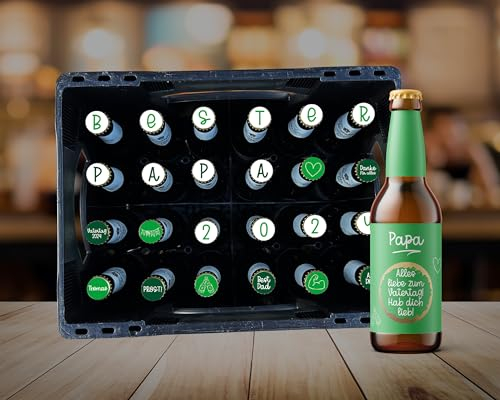 Vatertag | Aufkleber für eine personalisierte Bierkiste | Geschenk | Rubbellos (mit Flaschenetikett)