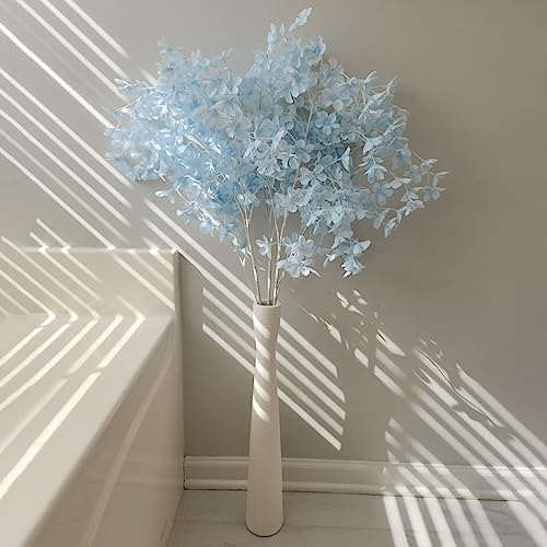 AETVRNI Vase à Fleurs en Céramique Blanche de 40 cm, Herbe de la Pampa, Sol, Décoration d'Intérieur Moderne, Fin Brossé Fait à la Main pour Salon, Table