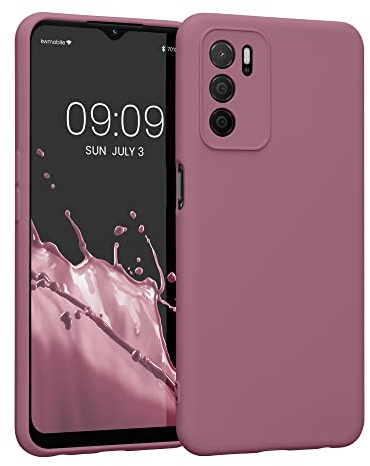 kwmobile Slim Case kompatibel mit Oppo A16 / A16s / A54s Hülle - Handyhülle aus Silikon in Dark Rose