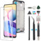 RongZy para Xiaomi Redmi Note 10/Note 10s 4G LCD+Pantalla Táctil Digitalizador Asamblea Reemplazo +Reparación Herramientas(Negro con Marco)