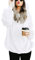 Durio Hoodie Damen Oversize Kapuzenpullover Decke Hoodie Teddy Fleece Pullover Übergroßer Sweaterpullover Winter Warm Weiß 2XL