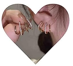 Allereya Boho Cz Claw Earrings Gold Crystal Claw Studs Earrings Sparkle Needle Claw Earrings Luxury Huggie Illusion Earrings Jewelry for Women and Girls Gifts