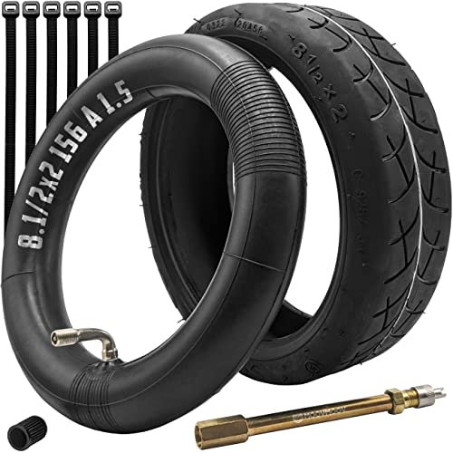 MOOVMOOV - Kit Pneu & Chambre à air pour Dualtron Mini/Speedway Leger/Trottinette Minimotors - Pneu V3 renforcé + Chambre à air 8 1/2x2-156 Valve coudée 110/90