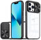 Dqtaoly Coque Transparente pour iphone 13 Pro Case avec Lentille Coulissante Caméra Protection Étui, Antichoc Silicone TPU + PC Dur Housse pour iphone 13 Pro(Noir)