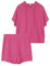 REORIA Damen Trainingsanzüge Kurzarm-Hoodie und fließende Shorts Jogginganzug Zweiteiler Overall Sommer Outfits Rosa XL