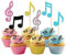 36 Stück Musik Noten Tortendeko Glitzer Kuchen Deko Musical Symbol Cupcake Toppers für Rock Musik Konzert Thema Baby Shower Hochzeit Geburtstag Party Torten Dekorationen Neu Buntes