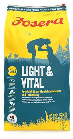JOSERA Light & Vital (1 x 12,5 kg) | Adult | Premium Trockenfutter für ausgewachsene Hunde | Geflügel & Erbse | wenig Fett und Viel Protein zur Gewichtskontrolle | weizenfrei | Hundefutter | 1er Pack