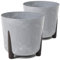 Tymar Lot de 2 pots de fleurs avec pieds, forme ronde, en béton, diamètre : 26 cm