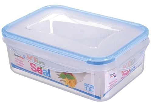 HOMESHOPA Plastic Airtight Food Storage Container, Leakproof Rectangle Container with Clip-Lock Lid, BPA Free Reusable Meal Prep Lunch Box Microwave Freezer & Dishwasher Safe (1 Pack, 1 Litre)