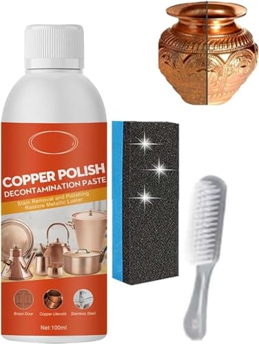 Brass Copper Cleaner Polish Spray, Copper Cleaner for Pots and Pans, Metal Polish for Brass Copper and Stainless (1pcs)