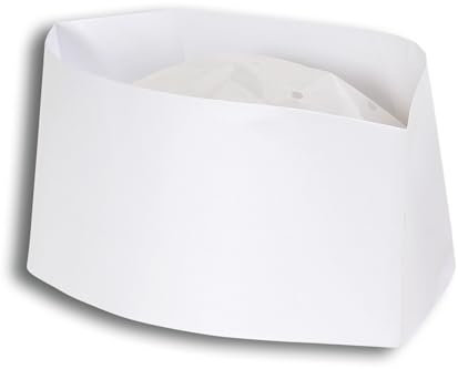 TronicXL 1000 x Einweg Mützen Papier Schiffchen Kochhaube Mütze Kochmütze Papierchiffchen weiß Kochmützen Bistro Mützen Bedienung Koch Service weiß