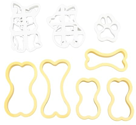 Juego de Cortadores de Galletas para Perros, 8 Piezas Juego de Cortadores de Galletas para Golosinas para Perros Juego para Hornear Moldes Cortadores de Galletas Forma DIY Varios
