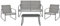Beliani Lounge Set Metall grau 4-Sitzer Tisch Gartensofa Sessel Barrea