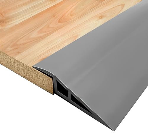 ToKinCen 2M Door Floor Threshold Transition Strip,Self Adhesive Door Floor Transition Strip,PVC Rubber Flooring Edge Strip,for Tile,Wood,Floor Tile (5cm,Grey)