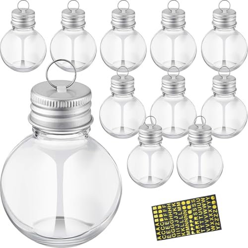 Baumschmuck Bälle 10 Stück - Füllbar, Für Weihnachten, Hochzeit, Party, Transparent, Klar, Birnenform Kugel Anhänger Xmas