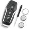 For Ford Mondeo Key Case Edge S-Max Galaxy Key Fob 3 Buttons Remote Car Key Fob Case Shell with 2x CR2032 Battery