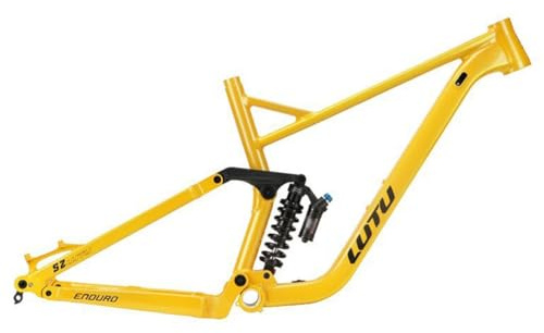 HIMALO 27.5er/29er Federung Mountainbike-Rahmen Federweg 140mm Boost Rahmen 12x148mm Steckachse Enduro Rahmen 16''/18'' Scheibenbremse DH/AM/XC Downhill-Rahmen Mit Stoßdämpfern Hinten(Geel,L(18''))