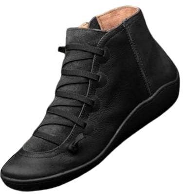 Stivali da donna Helsea, taglia 7, stivaletti da donna senza tacco 2024, con supporto per arco plantare, alla moda, con cerniera laterale, stile vintage, retrò, comodi, con tacco basso, stile gotico,