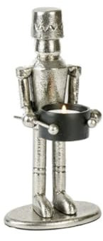 Lambert Taiko Nussknacker Kerzenst. antik Nickel, H 21cm
