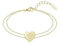 Lacoste Damen Gliederarmband Kollektion LOVE MY CROC aus Edelstahl (Gold oder Silber) mit Herzanhängern