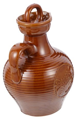 VOSAREA Ceramic Wine Jug Portable Wine Kettle for Home Kitchen Supplies Drinking Pot Lid