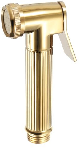 sourcing map Handheld Bidet Sprayer for Toilet, Metal Bathroom Sprayer Kit Adjustable Water Pressure Control for Kitchen Bathroom Toilet Flushing Washing, Gold