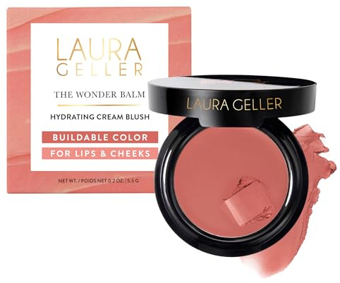 LAURA GELLER NEW YORK The Wonder Balm Blush Complexion Enhancer - Hydrating Weightless Subtle Hint of Color + Glow for Mature Skin - Vegan Squalane - Apply to Cheeks & Lips (02 Pinch-Me Pink)