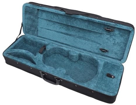 Fockety Geigenkoffer, Reisekoffer für 1/2 Violine mit Verstellbaren Schultergurten, Hochdichtem Schaumstoff und Samt-Plüschkissen, Leichter, Länglicher Violin-Hartschalenkoffer (schwarz)