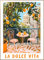 STYLER Bild La Dolce Vita 50x70 cm mit Holzrahmen – Italienisches Balkon-Motiv mit Orangen – Italien Modern Minimalistisch Wandbild Deko