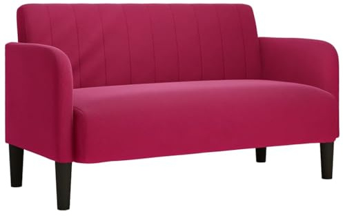 vidaXL Zweisitzer-Sofa Weinrot 109 cm Samt, 2-Sitzer-Sofa, Couch, Wohnzimmer-Sitzmöbel, Sofa, gepolstertes Sofa, Wohnzimmersofa, 2-Sitzer-Couch