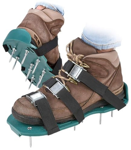 Lunaobrik Spike-Schuhe, verstellbar, 2 x Belüftungswerkzeug für Rasen, Gartenarbeit, Lockerschuhe, Haushalts-Hof-Zubehör mit robusten Spikes