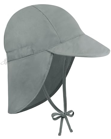 Becellen Sombrero de Sol Niño, Verano UPF 50+ Gorros Bebe Transpirable Ajustable Gorro Playa Proteccion UV Gorra Delgado y Ligero Sombrero con Protección Cuello para 1-5 Años Niñas Niños