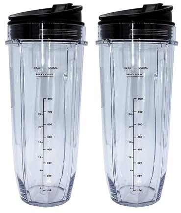WVGFAUXA Recipiente Mezclador De 32 Onzas con Tapa Sellada, Compatible con Nutri Ninja Auto-IQ, 1000 W Y Licuadora Dual, Repuestos Y Accesorios