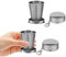 Cosmeria Faltbecher, 2 Piezas de Vaso Plegable de Acero Inoxidable con Tapa y Llavero, Compacto y Ligero para Viajes, Camping, Senderismo y Uso Diario (Pequeño)