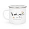 Tasse émaillée Maîtresse au top personnalisée – Mug métal 350 ml avec prénom – Cadeau fin d’année scolaire – Style vintage fleurs pastel