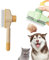 Fellblitz Bürste Katze - Selbstreinigender Katzen Bürste,Fellbürste Katze Entfernt Knoten&Lose Haare,Für Langhaar/Kurzhaar Katzenbürste&Hundebürste mit Reinigungsknopf(1Pcs,Gelb)