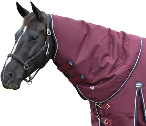 WeatherBeeta ComFiTec Essential Turnout Neck Cover 220g, Burgundy/Navy, Large