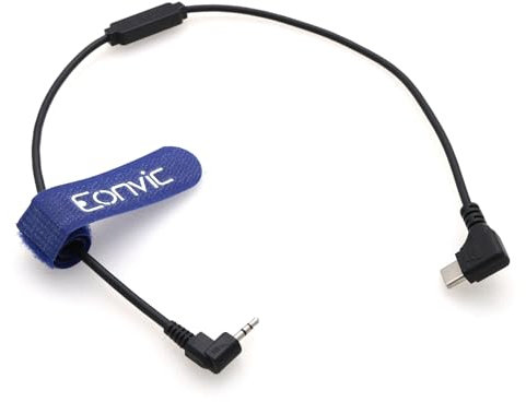 Eonvic USB-C rechtwinklig auf 2,5 mm LANC rechtwinkliges Lauf-/Stop-Kabel für DJI RS2 RS3 Sony FS5 FS7 FX6 FX9 Kamera