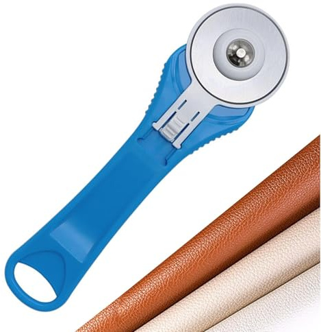 Vitsrisea Rotary Fabric Cutter - Ergonomisches Textilwerkzeug, Rostfreie Quiltblade | 45 Mm Rollmesser, Radschneider, Kreisförmige Kleidungsstärke Für Nähprojekte, Handwerksarbeiten, Heimgebrauch, Sc