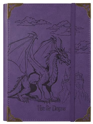 TIEFOSSI A5-Ringbuch mit 6 Ringen Tagebuch für Frauen und Männer, Hardcover Notizbuch aus PU-Leder, Vintage-Drachen-Notizbücher für Jungen, College Lineatur für Schule, Arbeit, Reise & Organisation