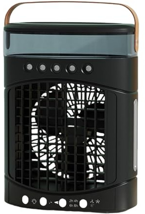 Ventilador de torre oscilante con función de misting, ajuste de 3 velocidades, 600 tanques de agua, ventilador de escritorio sin hojas