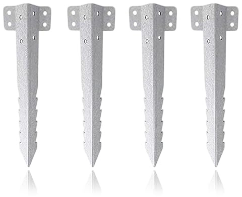 Qwrqwr 4PCS Small Railway Sleeper Brackets Metal Stakes and Fixings Garden Spikes Driveway Heavy Duty Edging Edge Bracket for Landscape Lawn Driveway Path