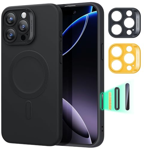 ESR für iPhone 16 Pro Hülle mit Kamerasteuerung Capture Button, Kompatibel mit Magsafe, Handyhülle für iPhone 16 Pro Case, weiches Mikrofaserfutter, Schwarz