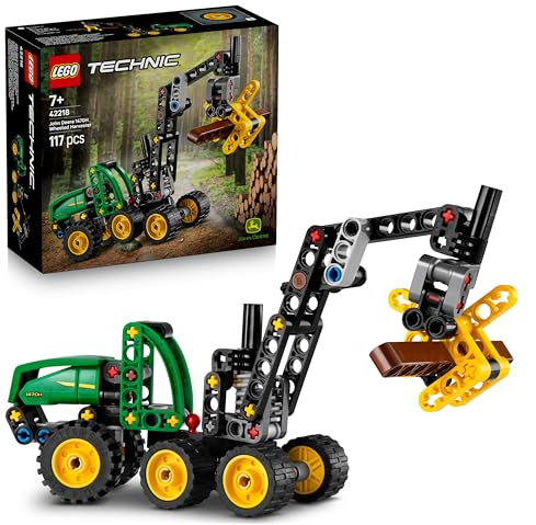 LEGO Technic John Deere 1470H Rad-Harvester - Modellbau & Konstruktionsspielzeug - Bauset mit drehbarem Ausleger, Greifer und Baumstamm - Geschenk für Kinder, Mädchen & Jungen ab 7 Jahren - 42218